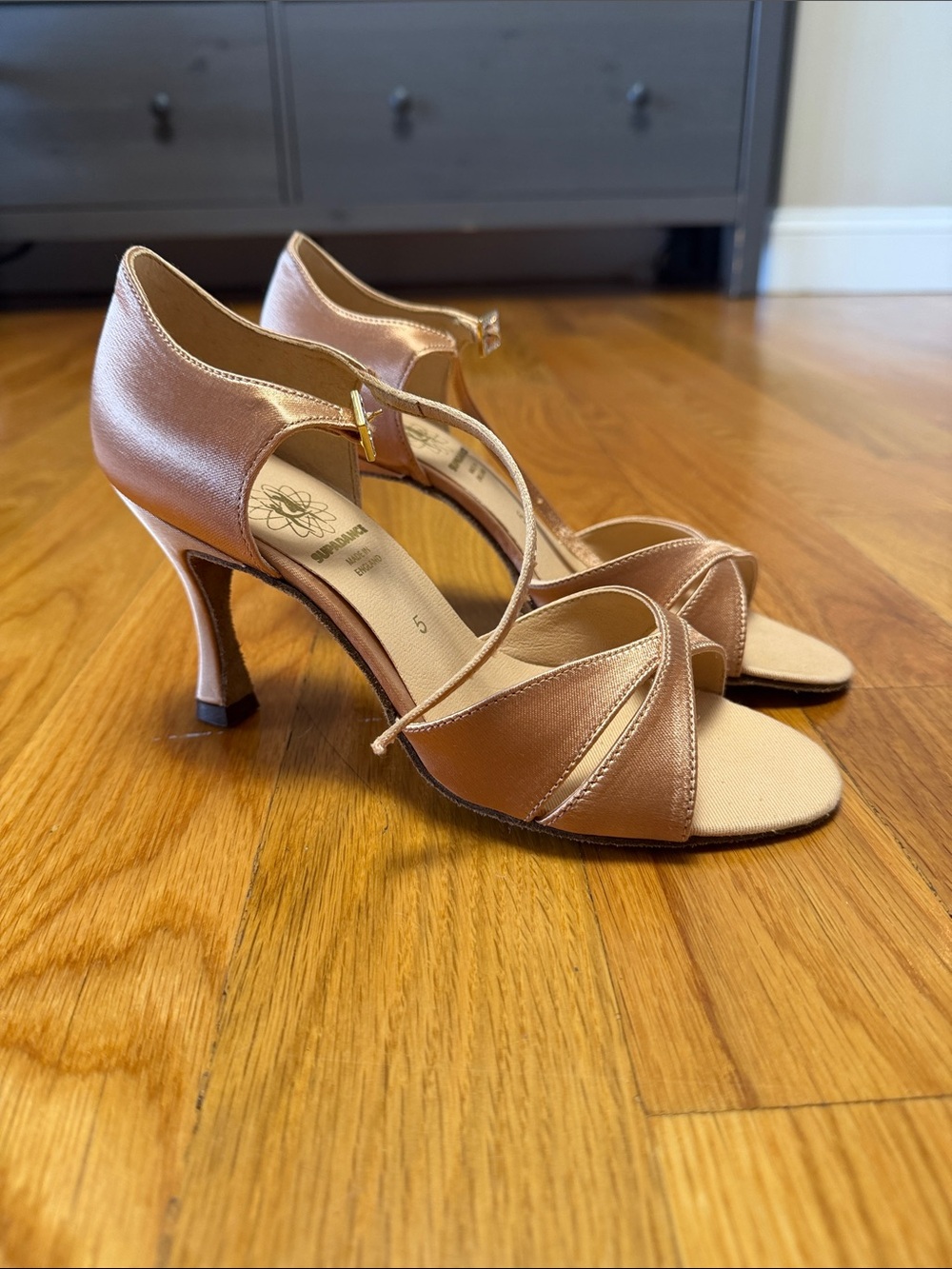 Supadance dance shoes Satin Gold Strappy Heels - Women